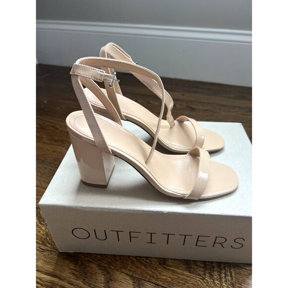 NIB Urban Outfitters Stella Thin Strap Heel in Nude Women's Size 7 - Picture 4 of 11